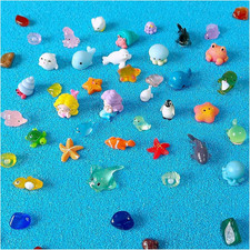 100 Pcs Ocean Mini Resin Animals Figures