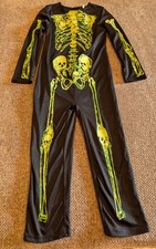 Halloween Glow in The Dark Skeleton Costume Kids Size M, Suit Only
