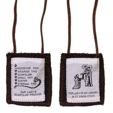 Brown Wool Scapular  Devotional Gift for First Communion  Confirmation
