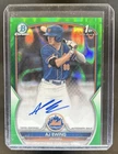 2023 Bowman Draft AJ Ewing Chrome Auto Green Lava Refractor 1st #/99 Mets
