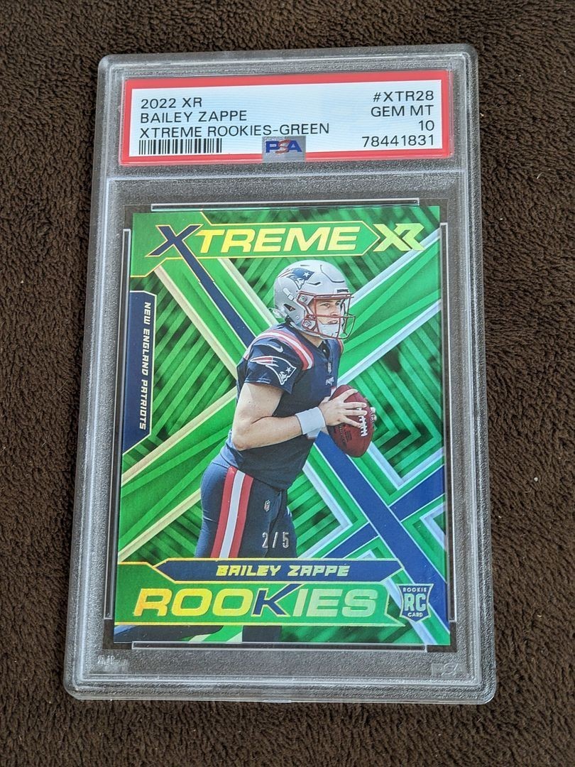 Bailey Zappe Panini XR Xtreme Rookies #XTR28 Green