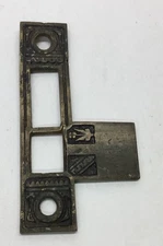 Antique Ornate Large Solid Brass Striker Plate Reversible…….[B1]