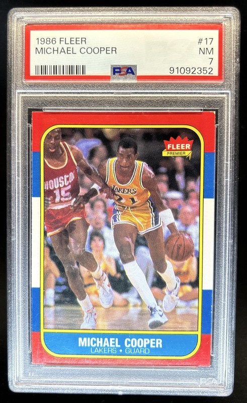 1986-87 Fleer Michael Cooper #17 Lakers PSA 7