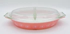 Vintage Pyrex Pink Daisy 1.5 Quart Casserole Dish with Lid 1 ½ Qt. Divided MINTY
