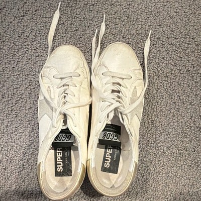 Golden Goose Super-Star Low Top Lace-Up Sneaker White/Gold Pre-Owned