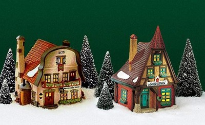  ALPINE SHOPS set of 2  # 56189 Dept 56: ''Metterniche Wurst'' and ''Kukuck Uhren''