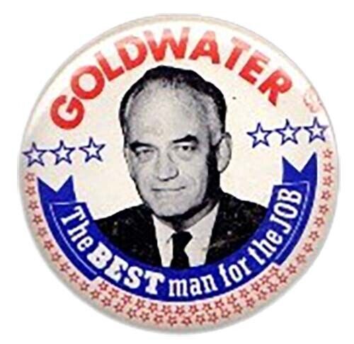 1964 Barry Goldwater "The Best Man For The Job" 3.5" Campaign Button - Picture 1 of 2