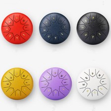 6 Inch  Rain Drum for Outside Garden Steel Tongue Drum Rain Chime 8 Note Drum