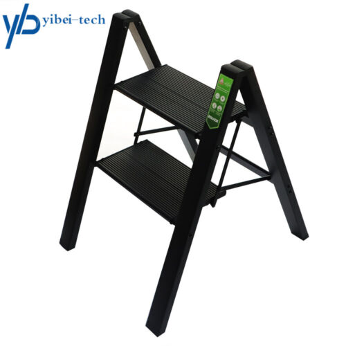 Steel Folding 2 Step Ladder Step Stool Step Ladders With Handgrip Anti-slip - Picture 3 of 10