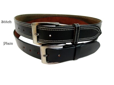 Leather Belt Solid Black Men Women Work Casual Office Uniform Belts