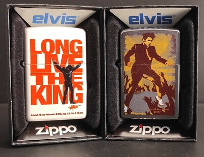 Zippo 2er Set: ELVIS PRESLEY (Long Live The King u. Shake, Rattle and Roll) 
