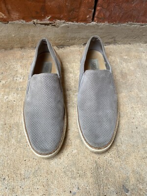 UGG Womens 10 Adley Gray Suede Slip On Perforated Comfort  display picture 3