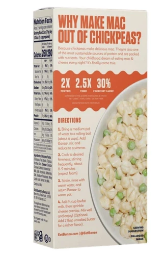 Banza Pasta Shells White Chddr + Shells - 5.5 Oz -
