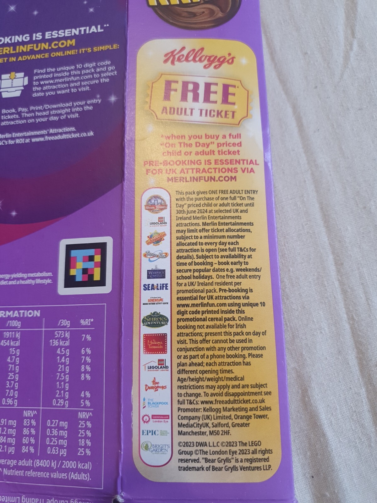 FREE ADULT TICKET VOUCHER MERLIN ALTON TOWERS CHESSINGTON THORPE PARK LEGOLAND eBay