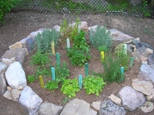 Ceramic Herb Stakes Set / 4 Free Shipping Clay Garden Stake Texture Art Handmade