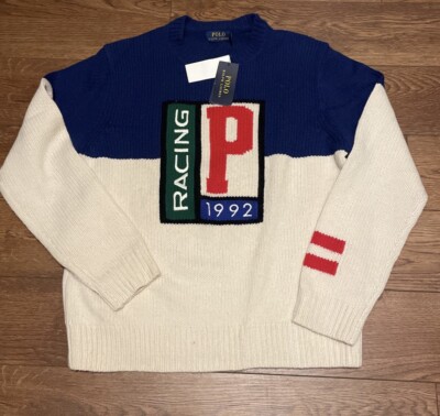 Polo Ralph Lauren Italian Wool P Racing 1992 Sweater Men’s Medium MSRP $348 