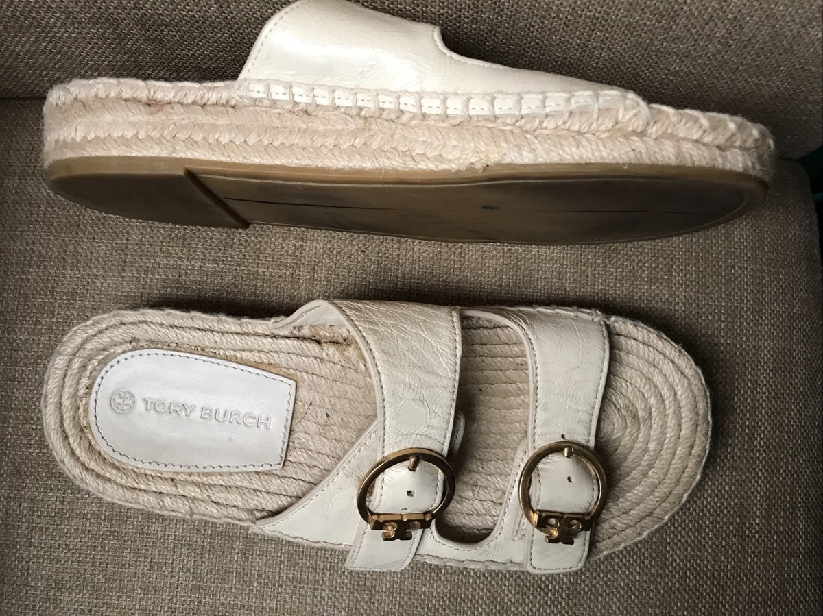 Tory Burch The Selby Two Band Leather Espadrilles Slides Tory Burch The Selby Two Band Leather Espadrilles Slides