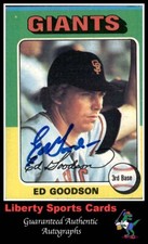 1975 Topps  Ed Goodson #322 Authentic Autographed Card San Francisco Giants