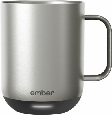 New Ember 2 10oz Stainless Temperature Control Smart Heated Mug 1.5 Hour Battery