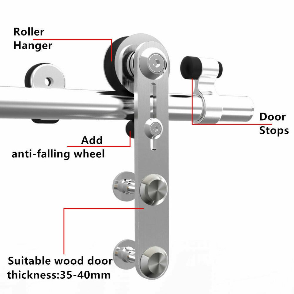4-12ft Sliding Barn Door Hardware Track Kit - Heavy Duty For Single Or Double Doors