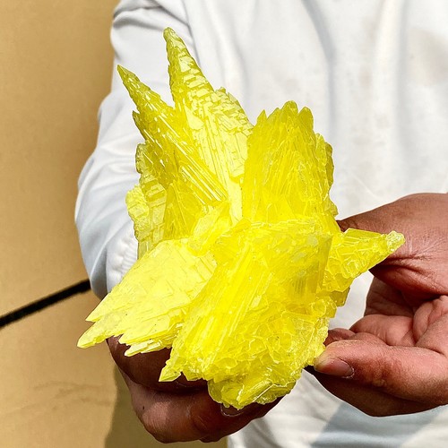 481G Rare yellow sulfur crystal quartz crystal mineral specimen - 第 4/13 張圖片