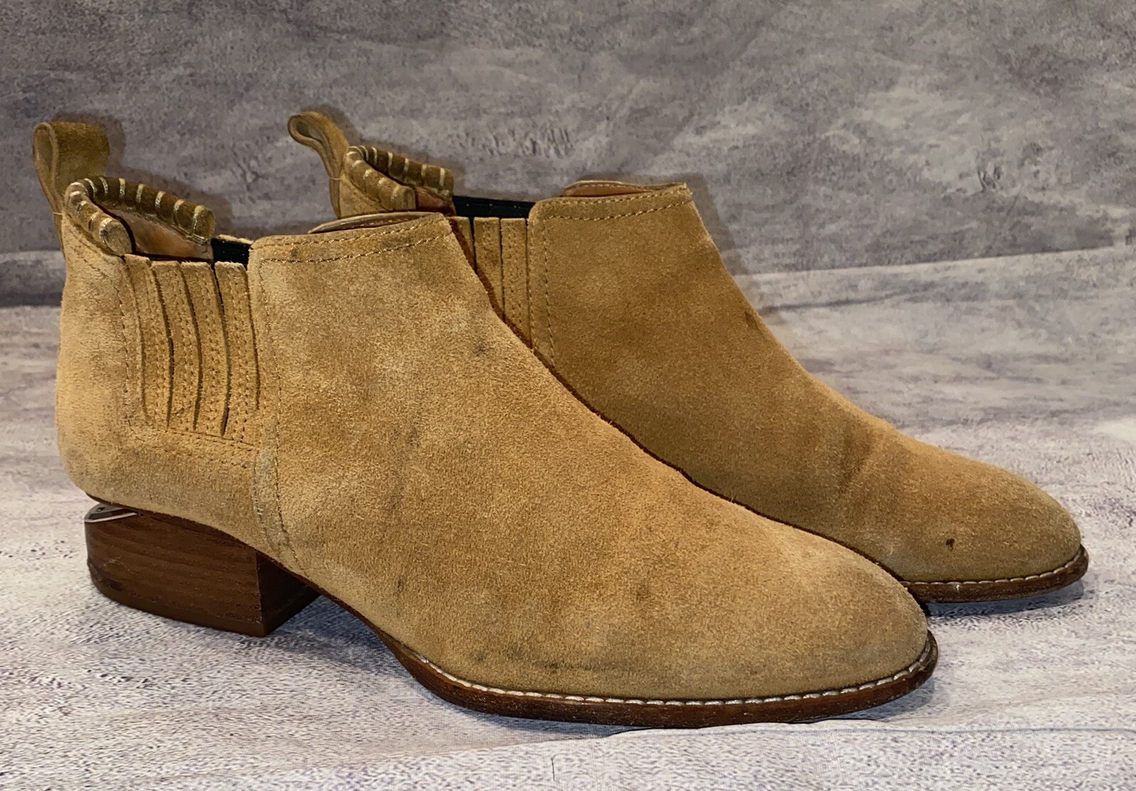 Alexander Wang Kori Ankle Boots Suede Western Chelsea Cut Out