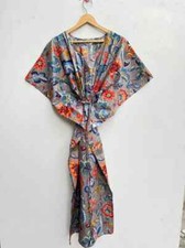 Indian Vintage 100 Cotton Long Beach Maxi Kaftan Dress One Size Caftan Kimono