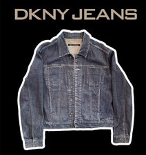 Vintage 90s DKNY Jeans Denim Blue Jeans Jacket NYC HIP HOP RAP URBAN MEN Large