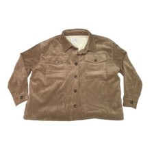 Cisono Fleece Tan Lined Corduroy Jacket Very Warm Womens Size Outerwear Medium P