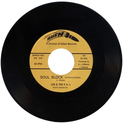 LEN & THE P.A.'s ''SOUL BLOCK (OF ROCKING PEOPLE) c/w BELIEVE ME'' FUNK DELETED!