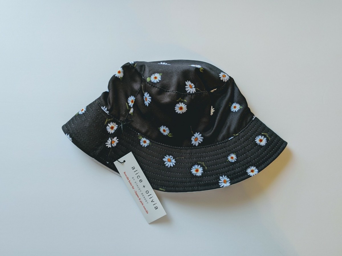 New! Alice + Olivia Floral Daisy Reversible Outdoor Bucket Hat Hat By Alice + Olivia, Size: Medium main image 3