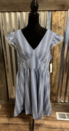 NWT Peyton & Parker XL Dress Cotton Short Sleeve Cottagecore Coastal Romance