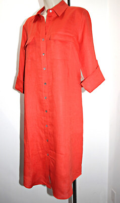 magaschoni linen shirt dress Nwt Magaschoni Floral Forest Soul Green White 100% Linen Maxi Shirt Dress S/P
