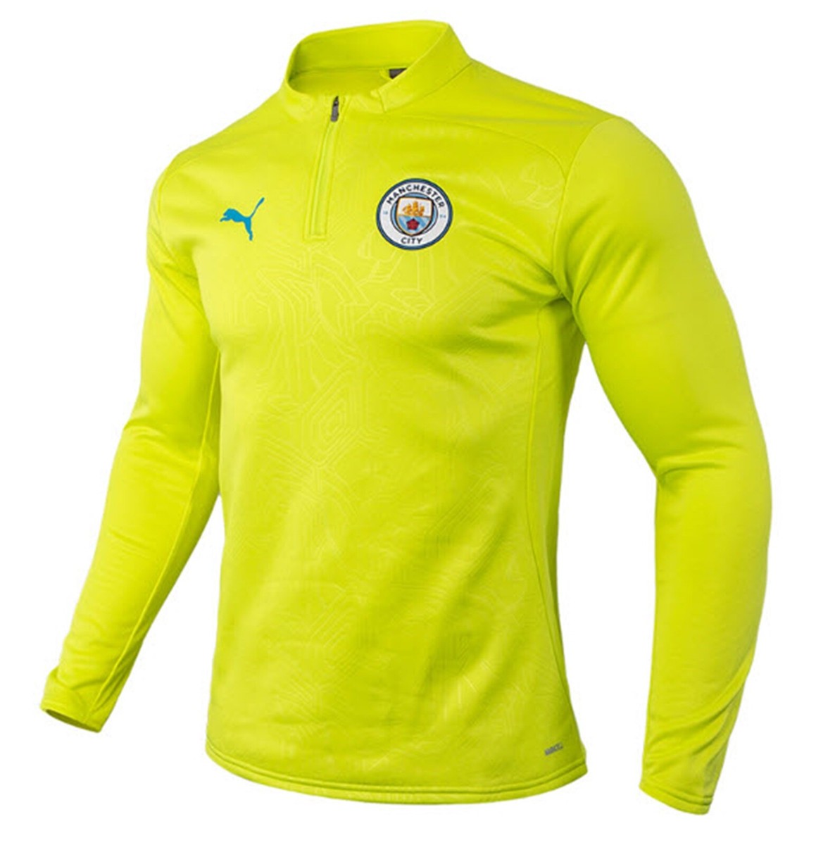 Puma Men Manchester City Hybrid T-Shirt Soccer Yellow Tee MCFC