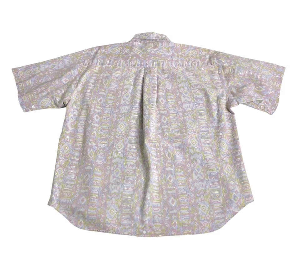 Vintage Da Vinci California Shirt Mens M Geometric Abstract Southwestern 70s 80s Foto 2 de 4