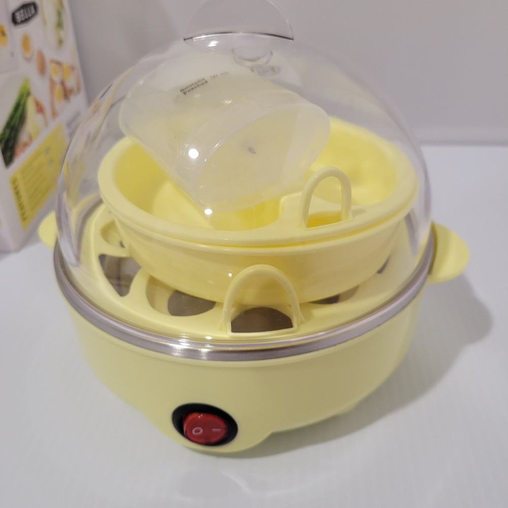 Bella 7-Egg Cooker with Stainless Steel Plate for Boiling Poaching and Omelets #17283