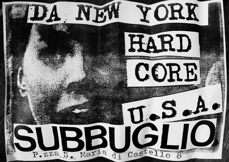 Punk (NY HARDCORE) Poster from Subbuglio in Alessandria Italy 1990s