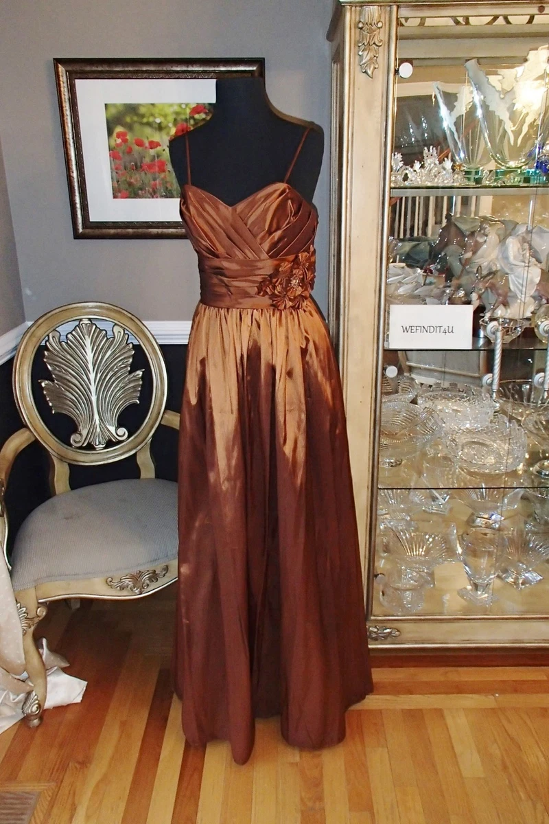 bronze bridesmaid dresses uk Wrap Tie Satin Bridesmaid Dress - Burnt Peach