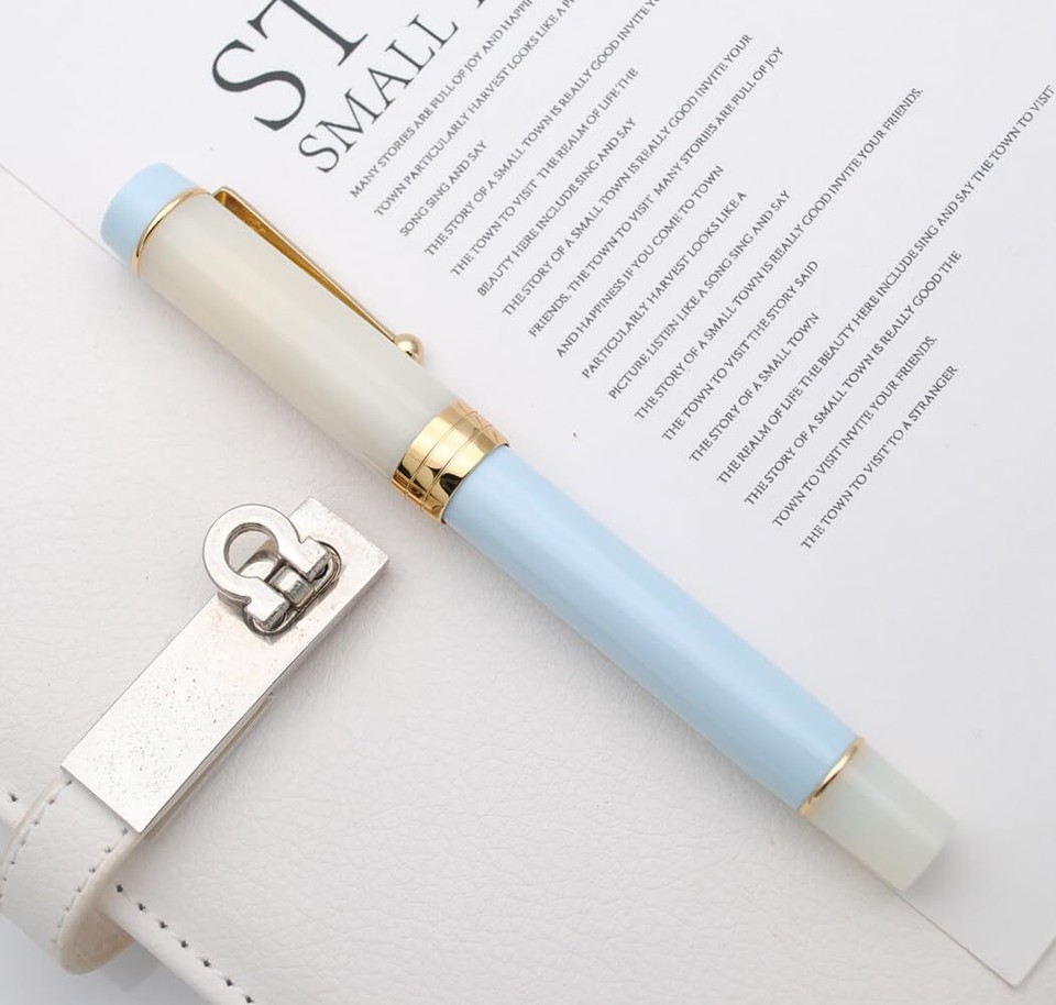 JINHAO 100 Fountain Pen with Ink Converter Medium Nib 0.7mm Light Blue