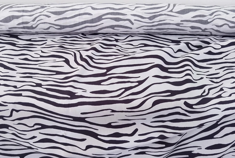 55''Wide By Yard Black White Zebra Striped Dress Robe Abaya Fabric Rayon Viscose - Image 4 of 4