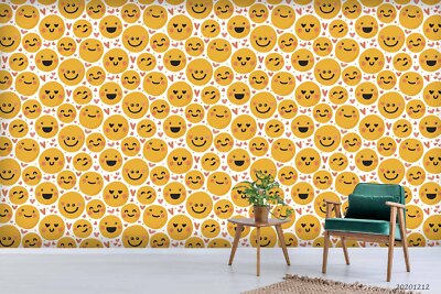 3D Smile Emoticon Seamless Self-adhesive Removable Wallpaper Murals Wall 28
