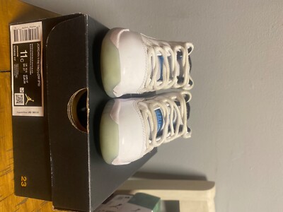 NIKE Jordan 11 Retro Low (PS) Columbia White Legend Blue Sz 11c