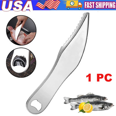 Stainless Steel Fish Scale Remover Scraper Fish Scaler Scaling Home Kitchen Tool