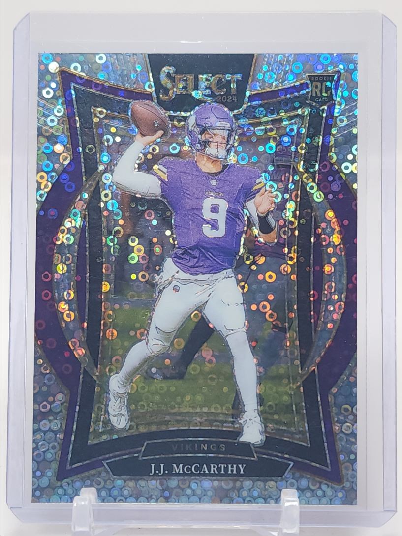 J.J. MCCARTHY 2024 SELECT CONCOURSE ROOKIE DISCO PRIZM VIKINGS RC Q4561