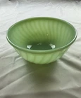 Vintage Fire King Oven Ware Jadeite 8" Mixing Bowl Green Swirl Ribbed USA