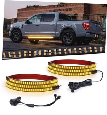 2PCS 70 Inch Running Board Lights, 864 LED Flexible Waterproof Strobe Amber