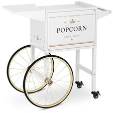 Carretto Per Macchina Per Pop Corn Carrello Pop-Corn Freni Scomparto Bianco/Oro