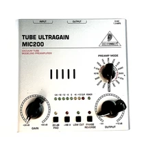 Behringer Tube Ultragain MIC200 Vacuum Tube Preamplifier Limiter w/Power Supply
