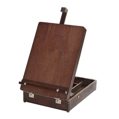 KINGART Adjustable Wood Table Sketchbox Easel, Premium Beechwood Espresso