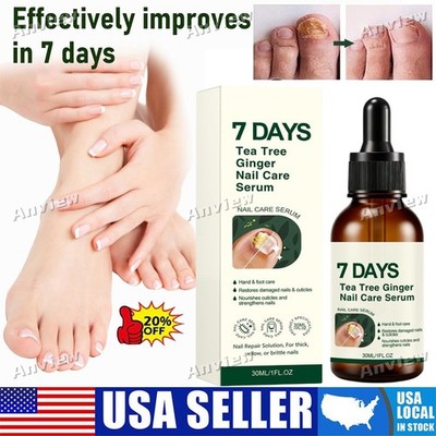 7 Days Tea Tree & Ginger Nail Care Serum 30ml For Repair Dry Brittle Nails US